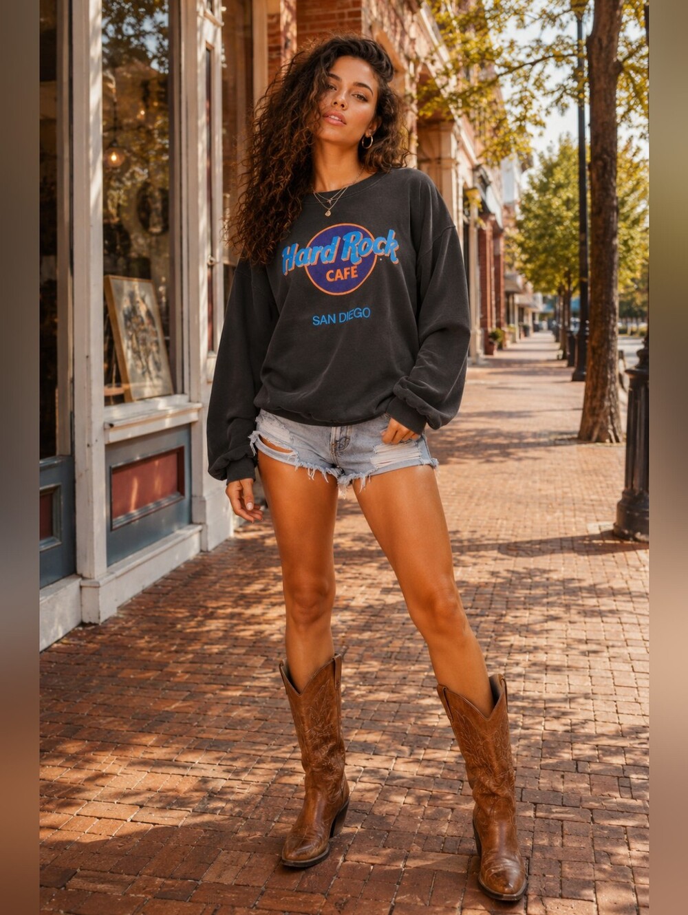 Hard Rock Cafe San Diego Vintage USA Made Graphic Crewneck Sweatshirt Large